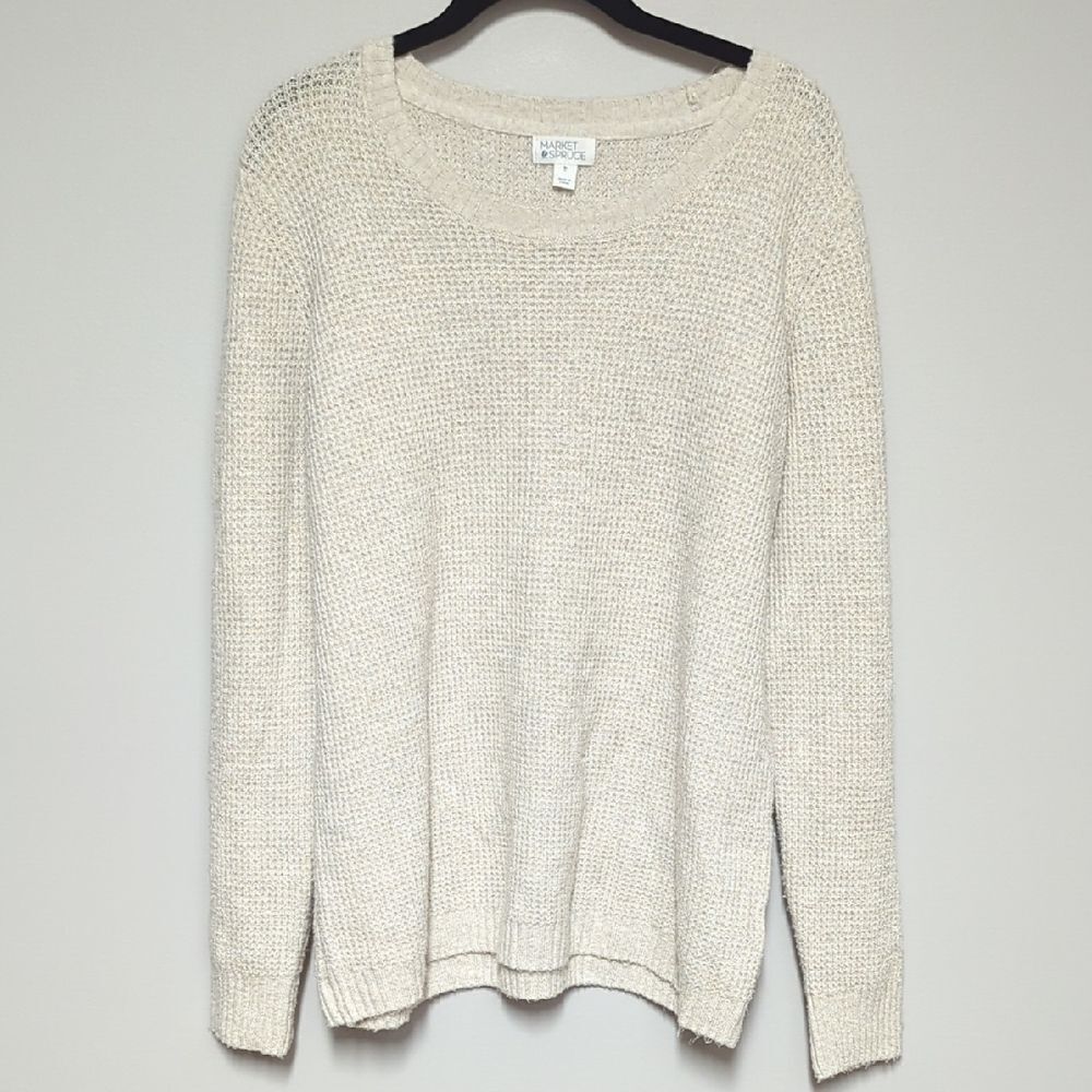 Market & Spruce Cream Crew Neck Sweater